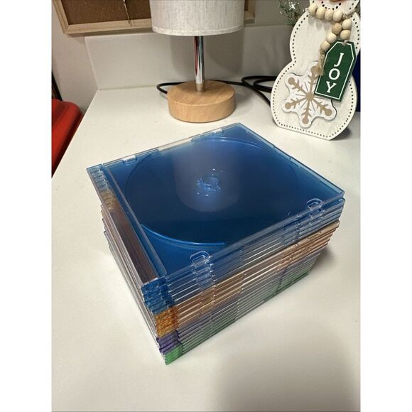 19 Standard Multicolor Jewel Case Single CD Or‎ DVD Disc - Picture 1 of 3